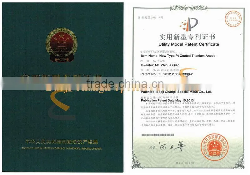 platinum electrode for water purification