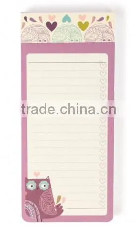 Customized pattern and size fancy note pad