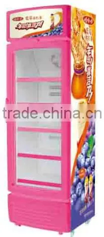 supermarket upright glass display showcase for beverage