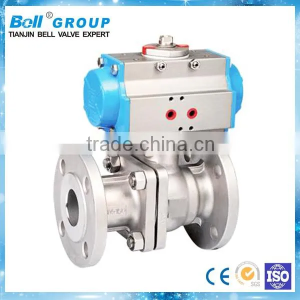 pneumatic actuator equipped with electrical positioner as a regulating ball valve