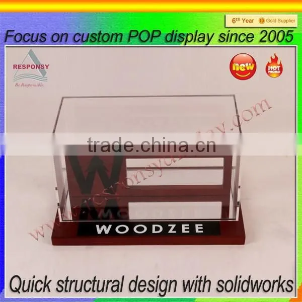 countertop sunglasses display rack made from bamboo and acrylic