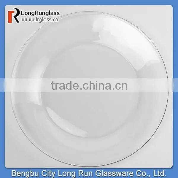LongRun Clear Moderno Salad Glass Plates Home Use Glass Dinnerware Wholesale