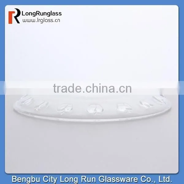 LongRun 2015 new design cystal glass fruit plate with apple pattern