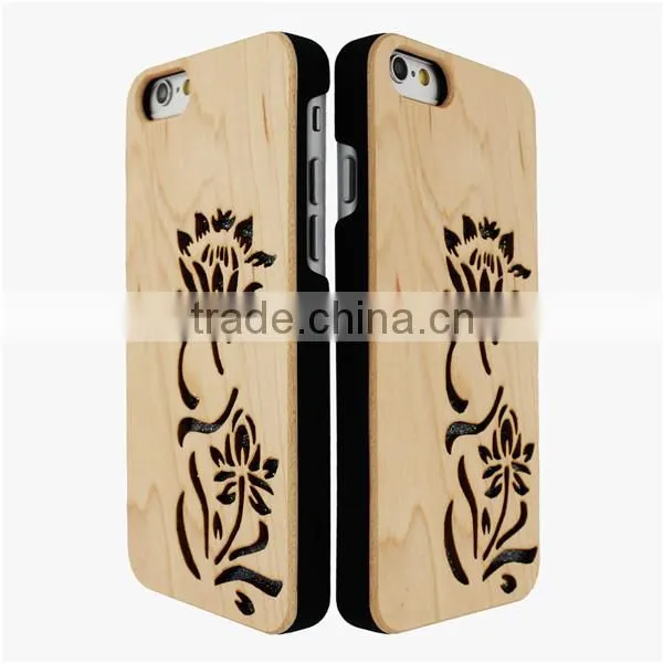 Laser wood bamboo and PC mobile phone back cover for iphone 5c cover