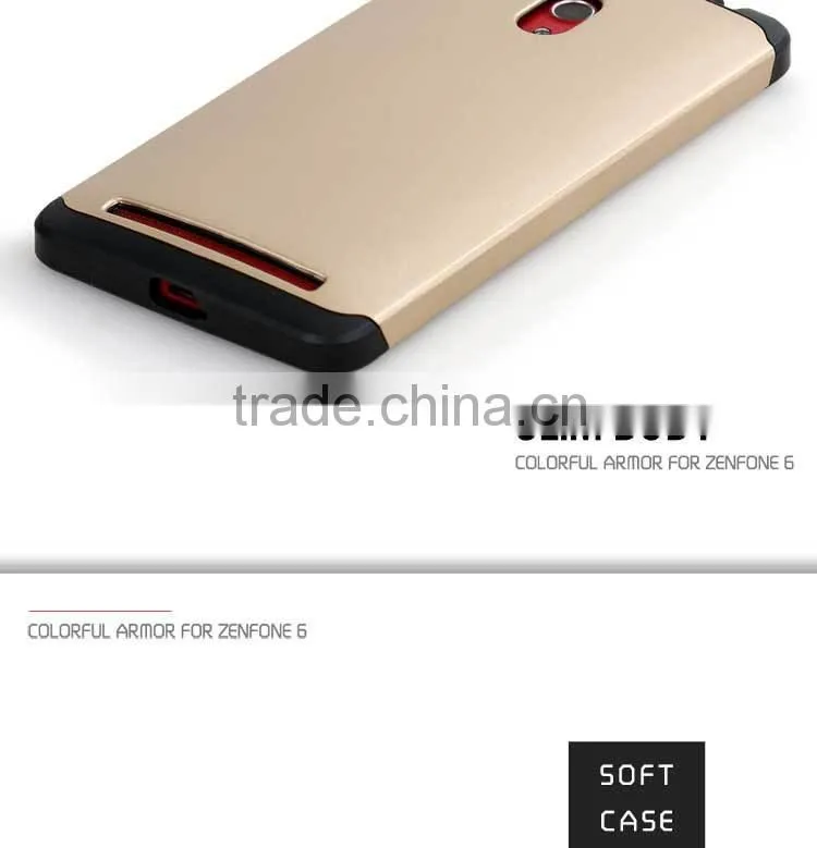 2015 New arrival slim colorful armor back cover for asus zenfone 6 case
