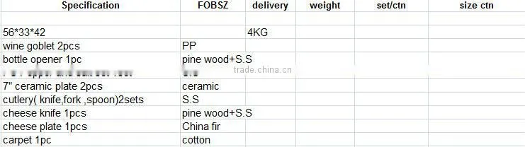 stainless steel customized camping sets with basket