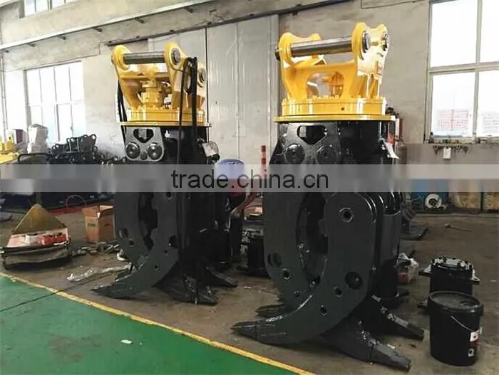 360 degree Rotating Log Grapple, Hydraulic Excavator wood Grapple /Stone Grapple for sale