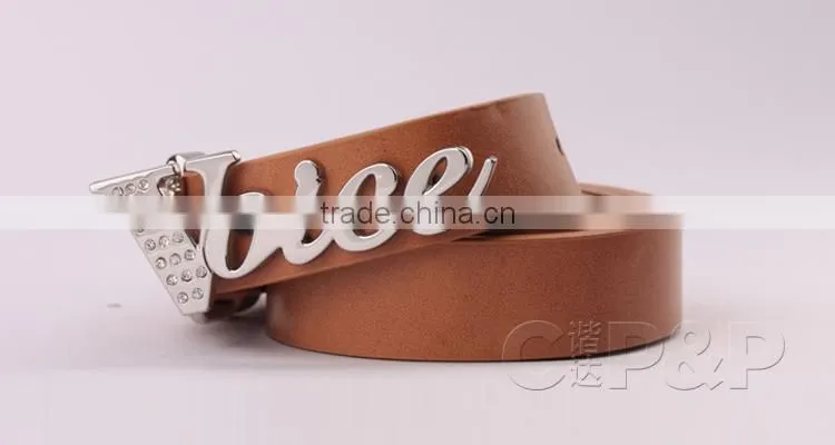 Simple modern belt with custom letter logo down buckles for men