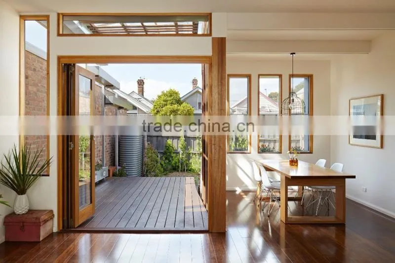 Wooden Color Aluminum Opening Casements Doors