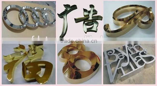 colorful mirror surface aluminum profiles for outdoor adversing words/letters