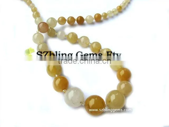 Cheap women's jewerly yellow jasper stone necklace