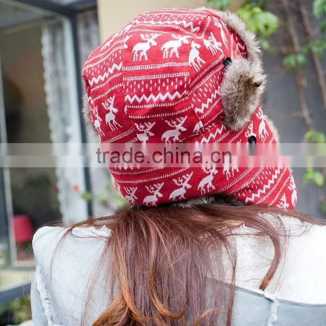 Wholesale Russia winter hat fox fur cap