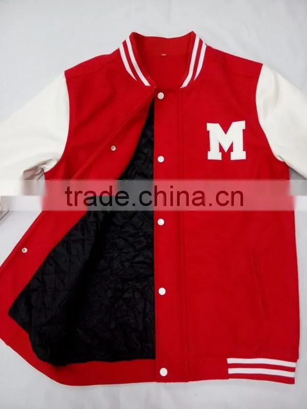 Red Color Custom Baseball Man Jacket Design