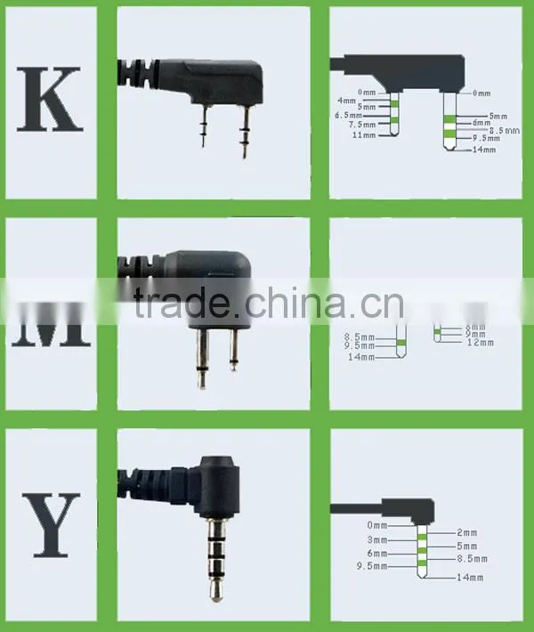 china manufacturer clear sound wired k m y black ptt buttom acoustic earphone
