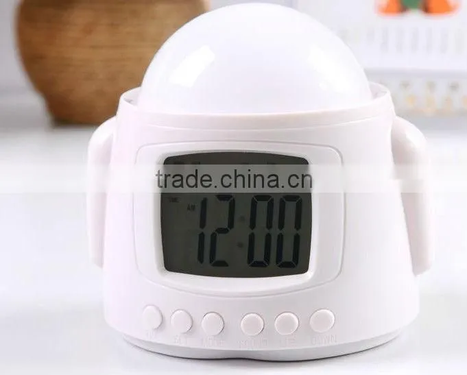 Novelty mini table clock,1 in 4 Digital 4-side Rotation digital alarm clock YF2606