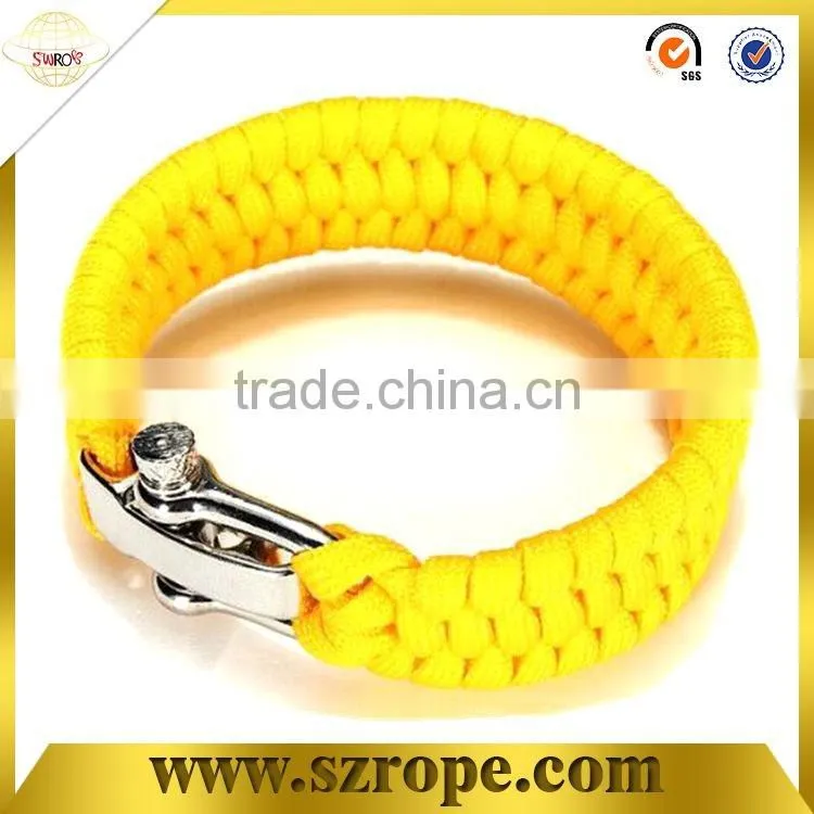 2017 wholesale fashion handmade rope charm survival bracelet with whistle buckle and compass