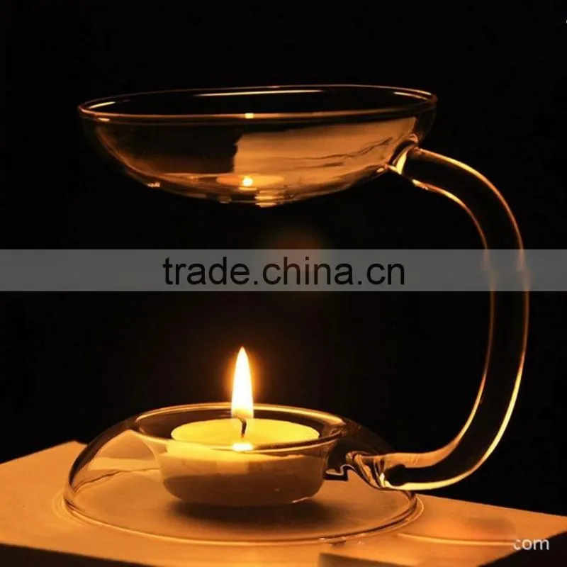 Heat-resisting Fragrance Lamp transparent Glass Candle Holder