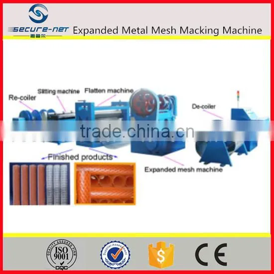 High speed low noise expanded metal mesh machine