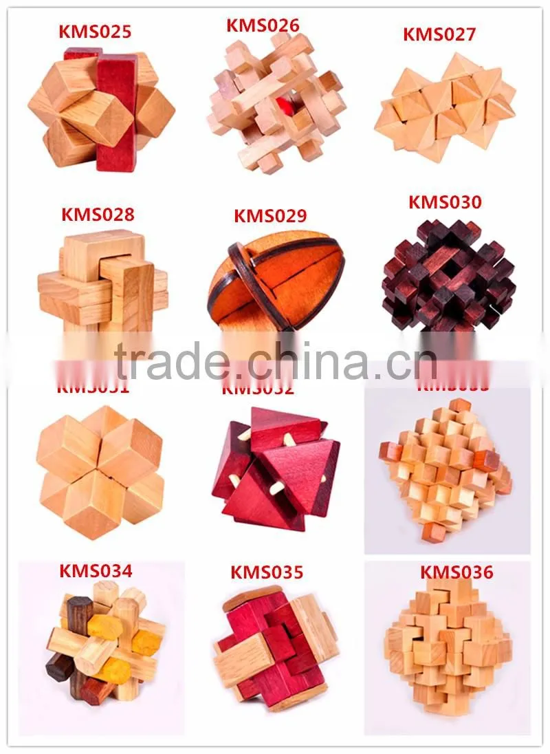 Wholesale kids Wooden IQ Intelligent Puzzle handheld Brain Game