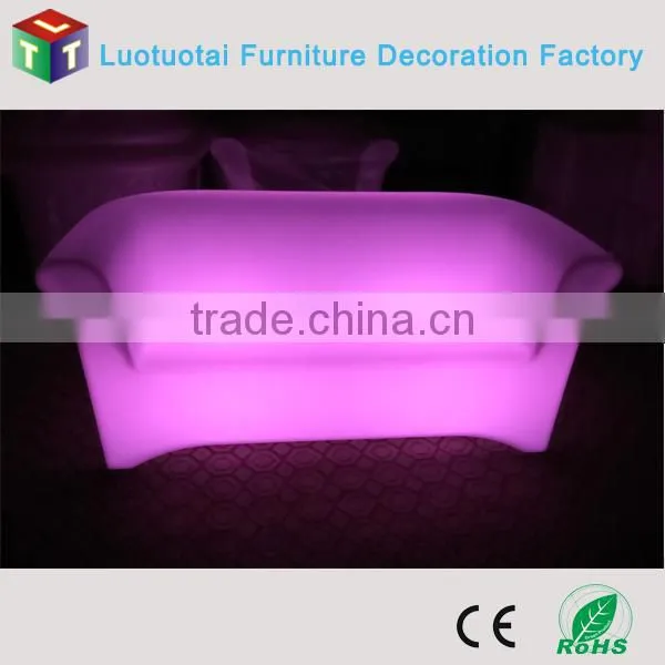 Nightclub Plastic LED Lighted Bar Sofa PE LED Sofa/plastic LED light up chair