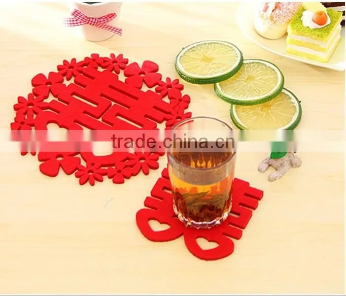 Eco friendly polyester felt cup mat for home and office