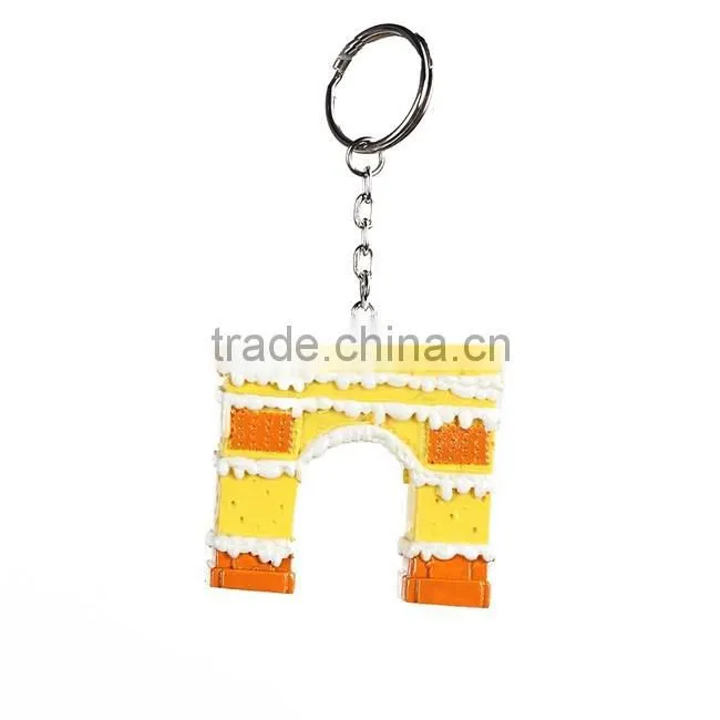 Cartoon Pairs souvenirs keychain/ cartoon Arch of Triumph souvenirs