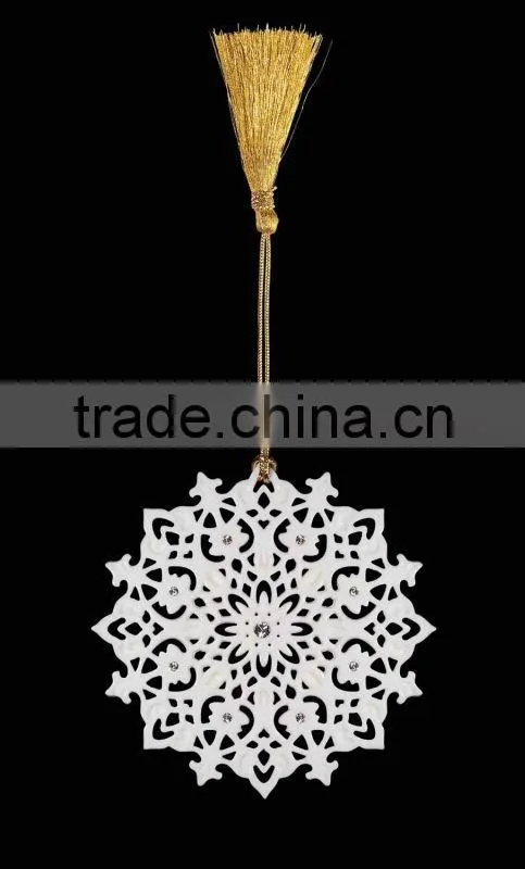 Hot Sale Porcelain Christmas Dove Hanging Ornament Stand with Porcelain Ball Pendant WS331-SS10098B