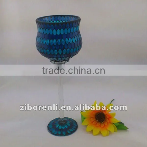 Asian Antiques Tall Colored Mosaic Table Vase Modern Cheap Royal Blue Wedding Decoration
