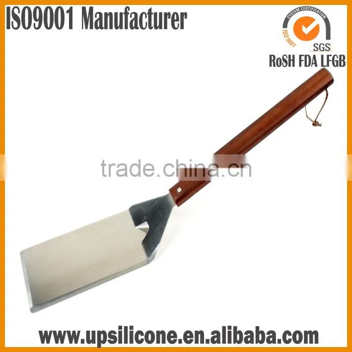 food grade stainless steel bbq spatula, bbq grill spatula with serrated edge