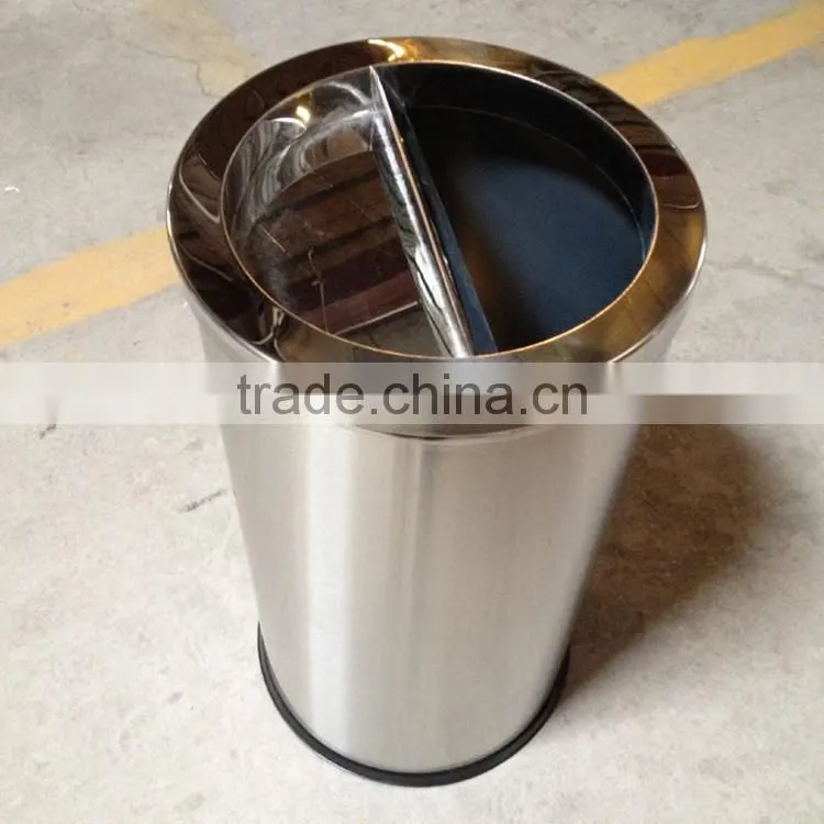 Stainless steel large dustbin for shopping mall(dump top)