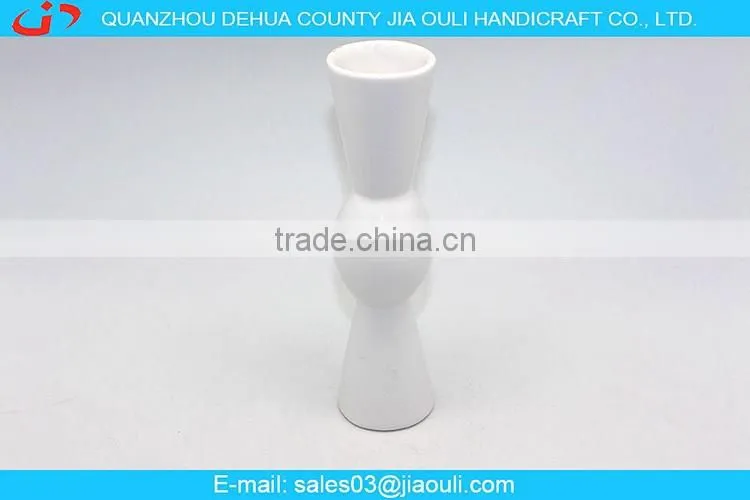 Unique design white chinese ceramic flower vase, decorative vase