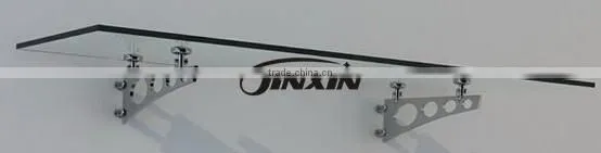 Mordern Samplism Style Glass Canopy Stainless Steel Glass Canopy Fittings