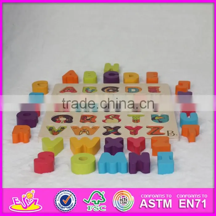 2016 New fashion kids literacy wooden brain teaser puzzles W14B070