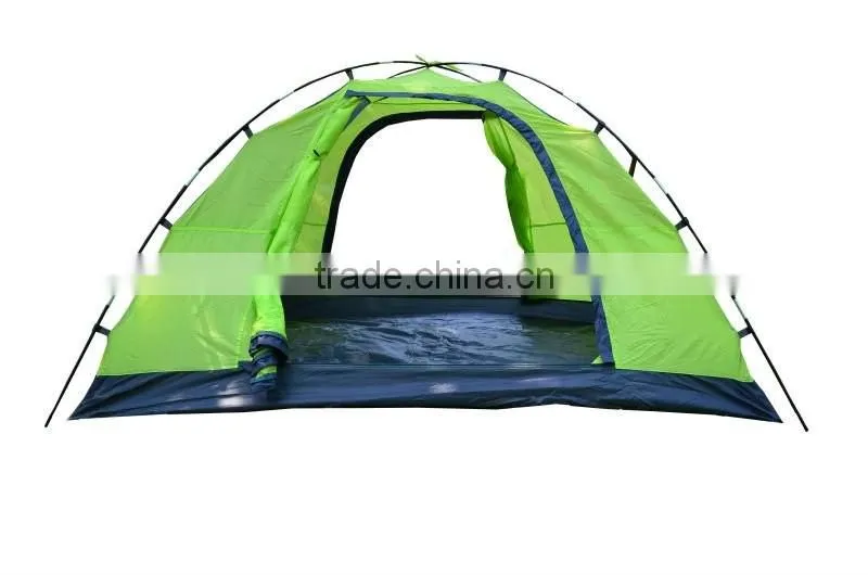 Two Door Fiberglass Poles Polyester Fabric Camping Tent for Family