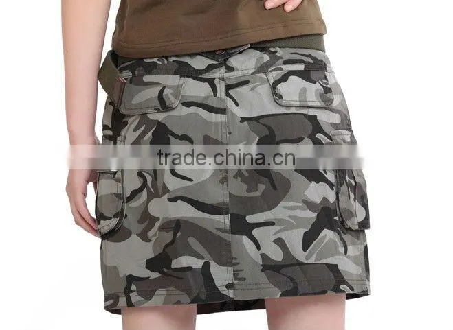 Fashionable Military Camouflage Cotton Ladies Skirt