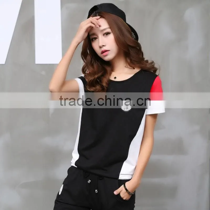 2016 hot sale summer casual women t shirt custom fashion printing t shirt for women
