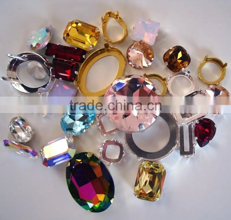 Jet Hematite Glass Bead Sew On Crystal Garment Button Rhinestones In Bulk