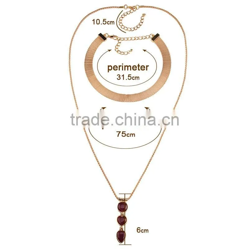 New design big brand ZA simple fashion sweater long chain necklaces
