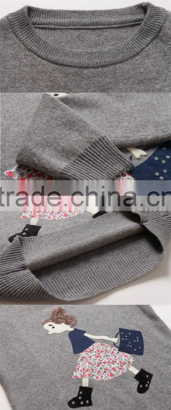 Newest design women jumpers red color crew neck knitted ugly christmas sweaters