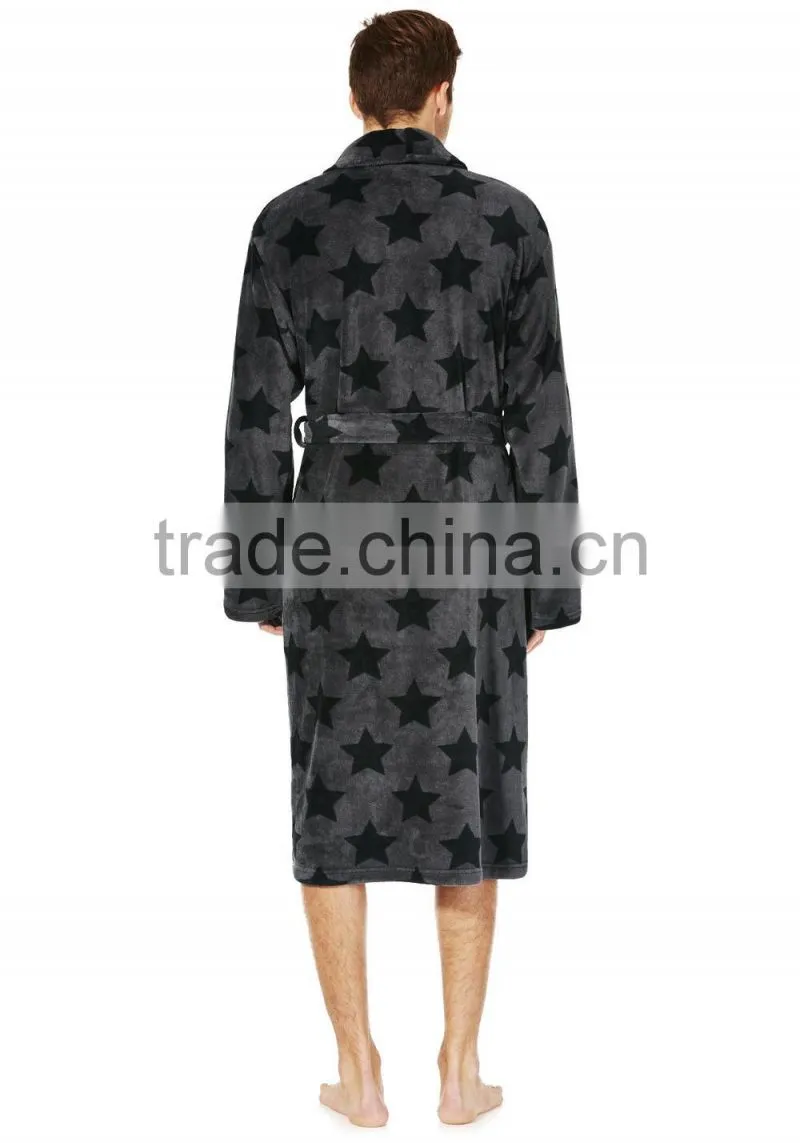 Men's star printed warm custom printed pajamas