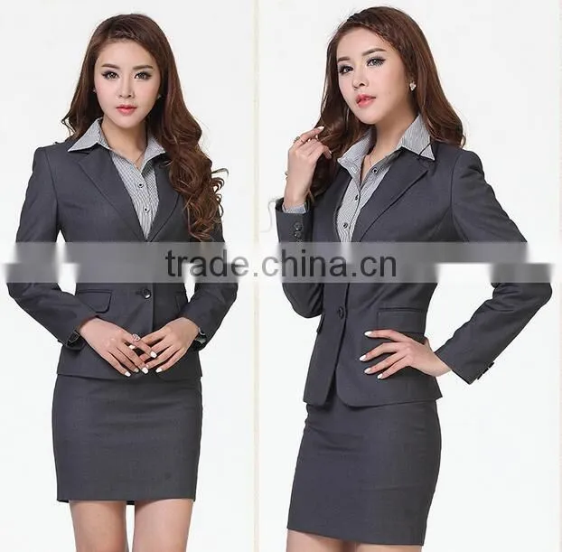 latest design ladies fashion slim formal skirt uniform suit