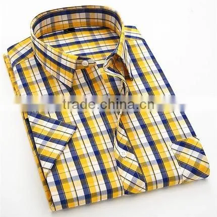 Lattice cotton short sleeve shirt business