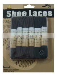 100% polyester flat waxed casual/athletic shoe laces