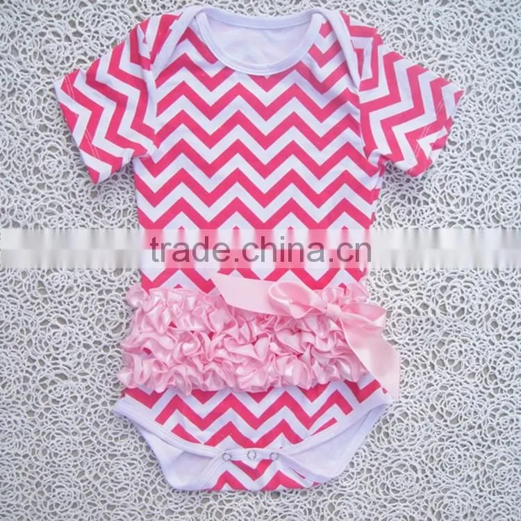 Carter's Girl Cotton Chevron Prints Multi Colors Satin Ruffles Romper