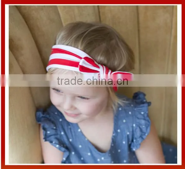 New Design Wholesale Top Quality Jersy Knitted Many Colors Baby Headband Tie Knot Korean/ Baby Metallic Messy Knotted Headbands