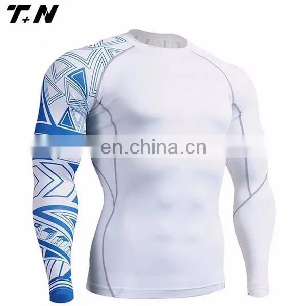 Mens high quality fitness compression shirt rash guard rashguard