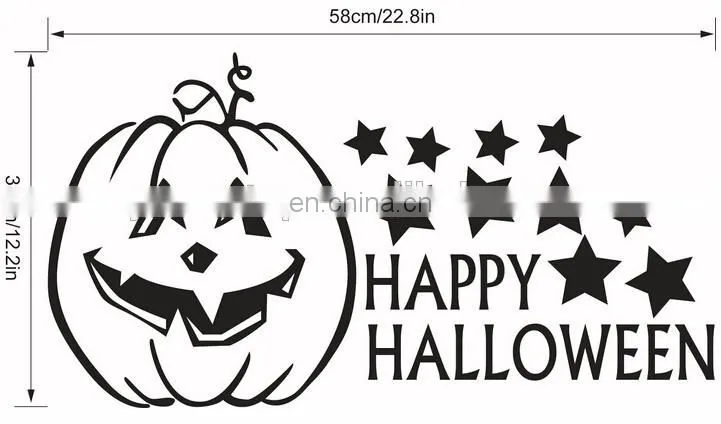 Pumpkin Halloween Theme Evil Window/Wall Sticker Halloween Decoration Home Decoration