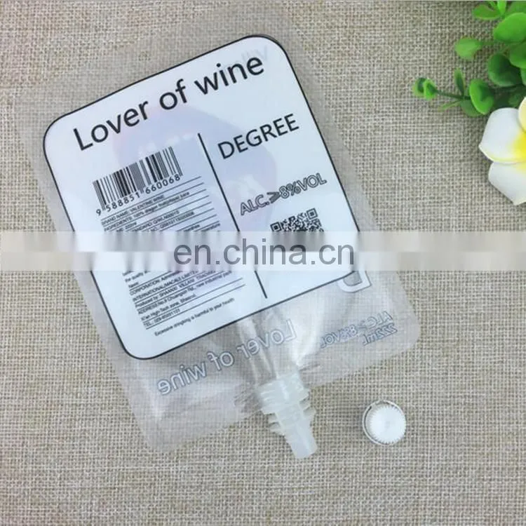 YBJ FDA/BRC/ plastic detergent packaging stand up spouted pouch for red wine