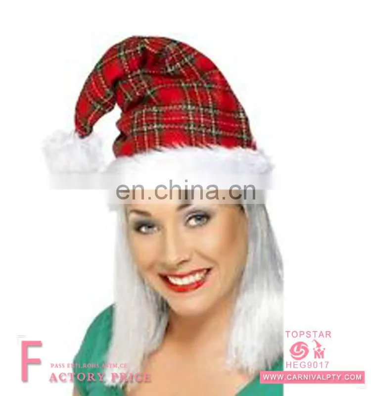 2017 New Design Promotional Fascinating Giant Red Spiral Spring Santa Hat For Christmas