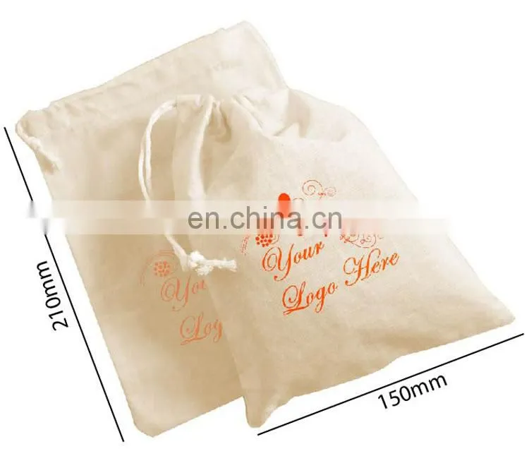 customized calico bags drawstring calico pouch bag wholesale promotional muslin calico bag free sample